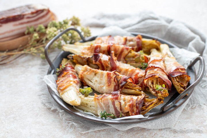 indivia belga con pancetta al forno