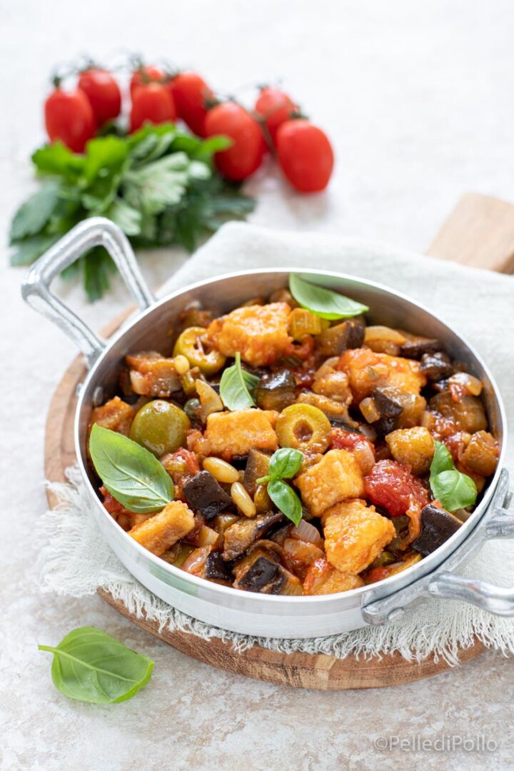 caponata di melanzane e pesce spada