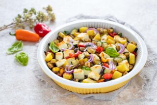 feta con verdure al forno