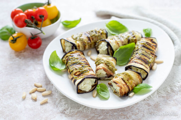 involtini freddi di melanzane con pesto