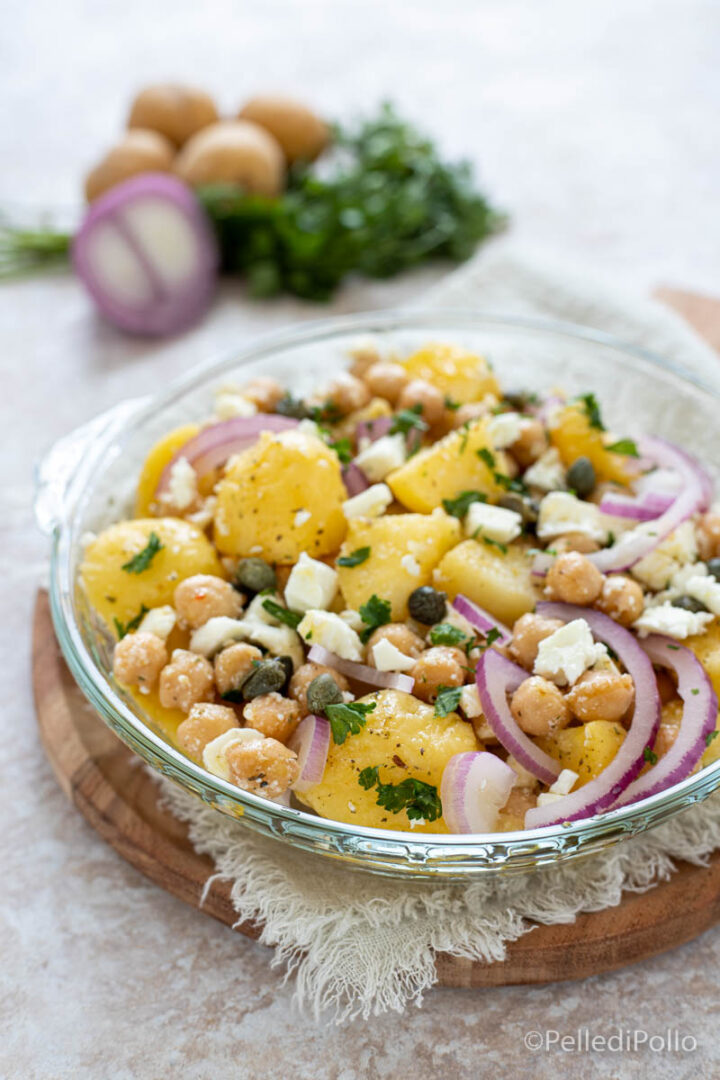 insalata di patate ceci e feta
