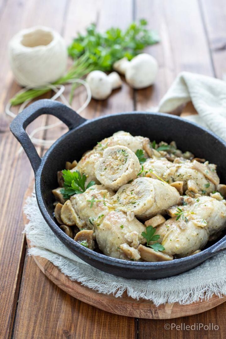 involtini di maiale con i funghi