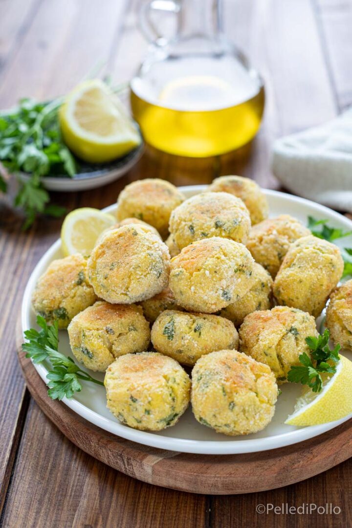 polpette di pesce e patate al forno