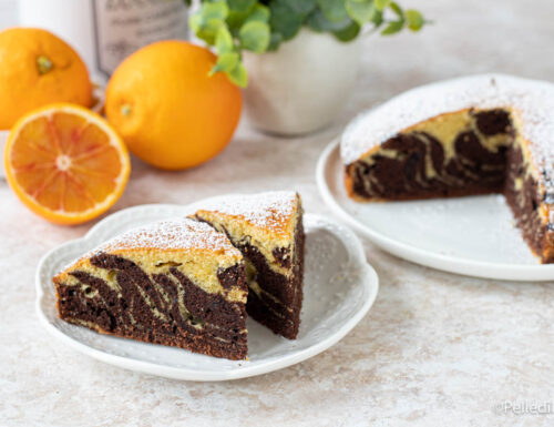 Torta zebrata all’arancia e cioccolato