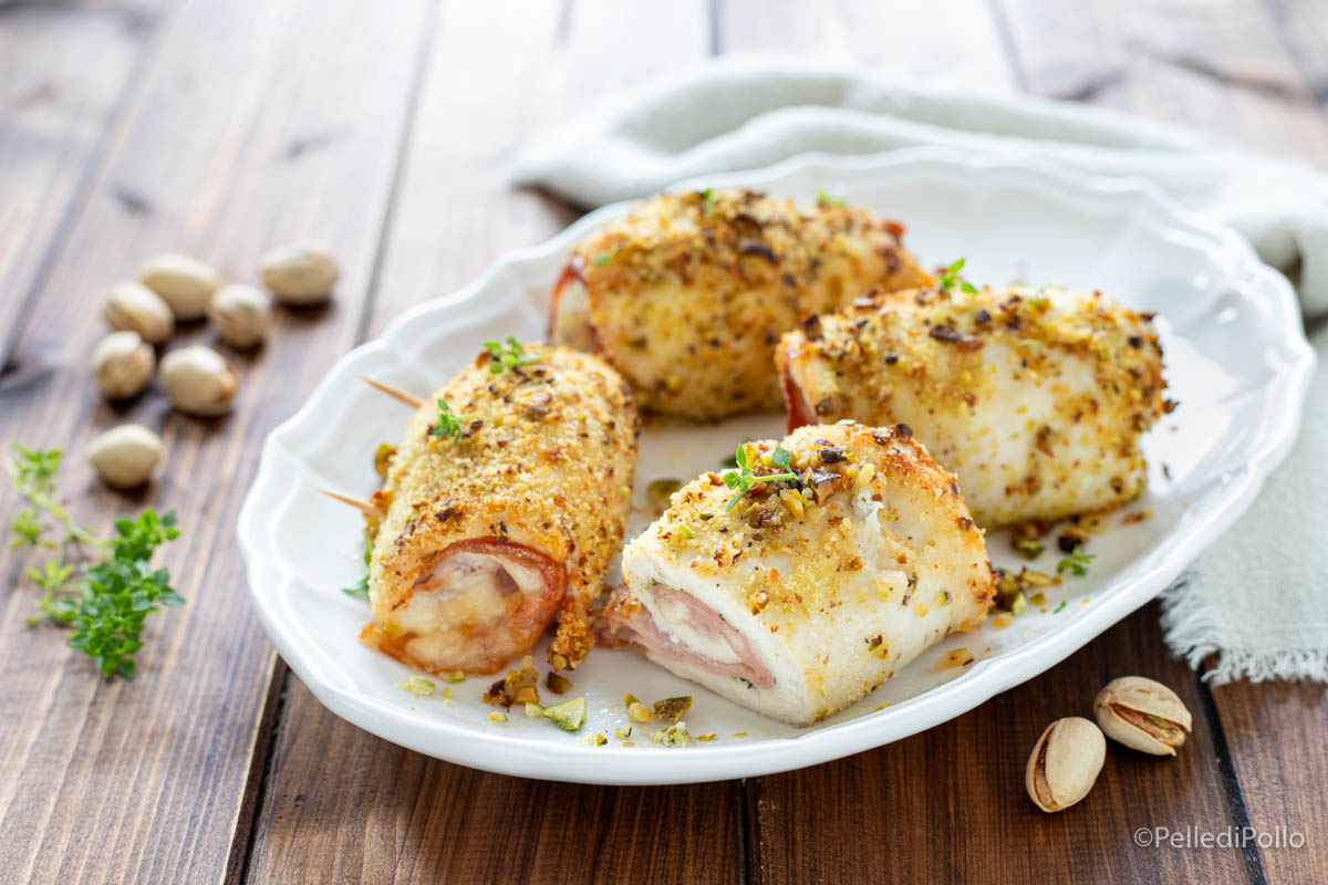Involtini di pollo con mortadella e pistacchi Semplici e gustosissimi