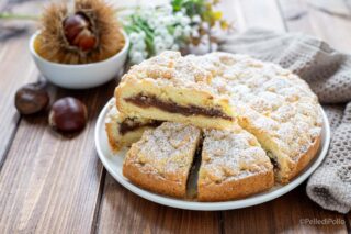 crostata sbriciolata con crema di marroni