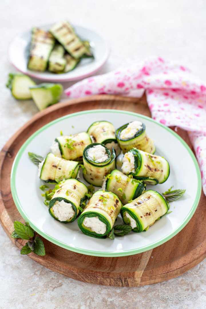 rotolini di zucchine grigliate e tonno