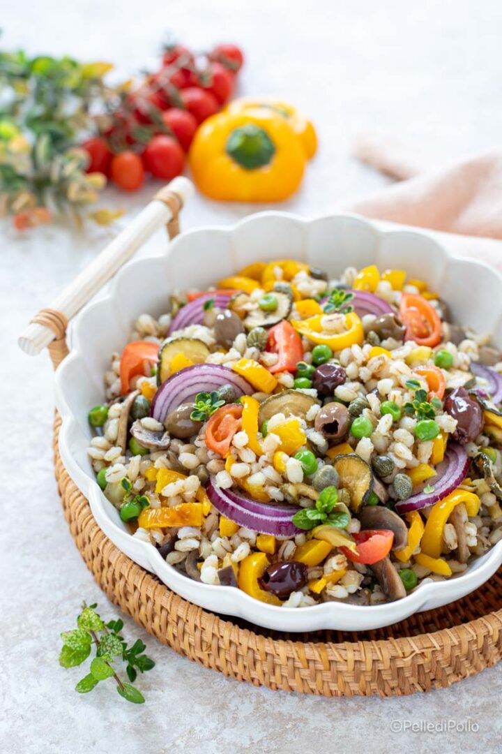 insalata d'orzo e verdure miste