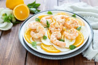 insalata di gamberi arance e finocchi