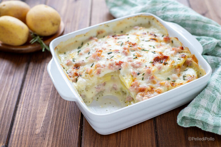 pasticcio di patate con prosciutto e provola