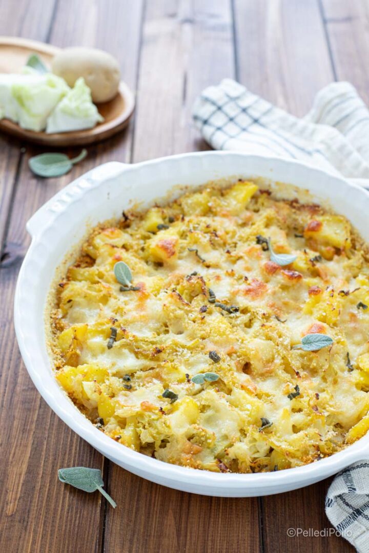 patate e verza al forno