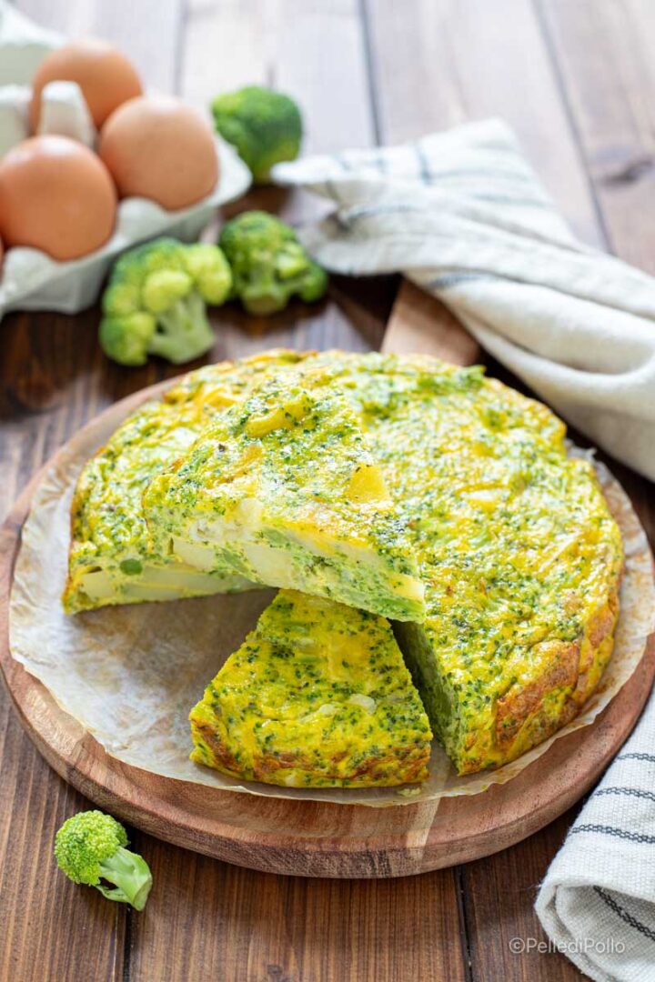 frittata con broccoli e patate al forno