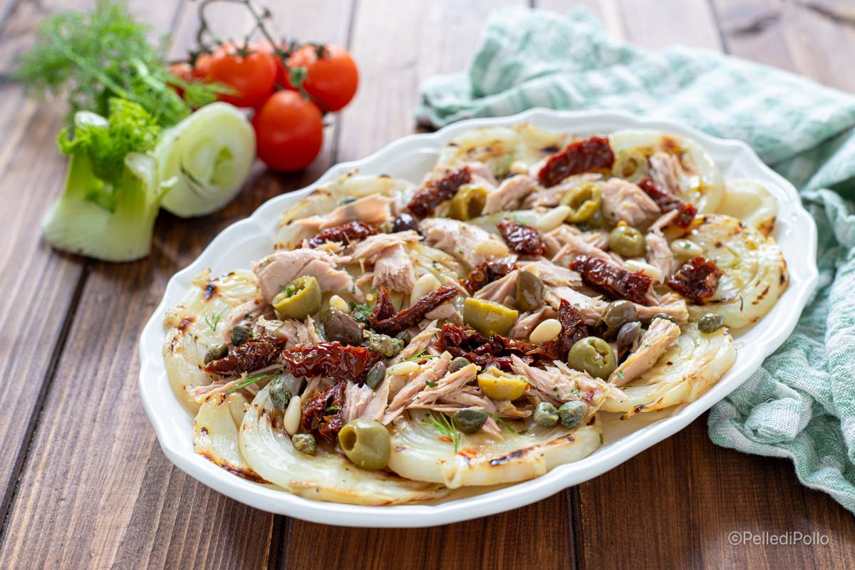 insalata di tonno e finocchi grigliati