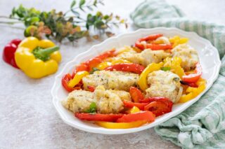 coda di rospo con peperoni