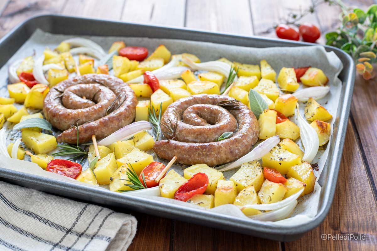 salsicce e patate al forno alla siciliana