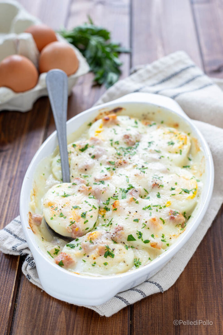 uova sode gratinate al forno