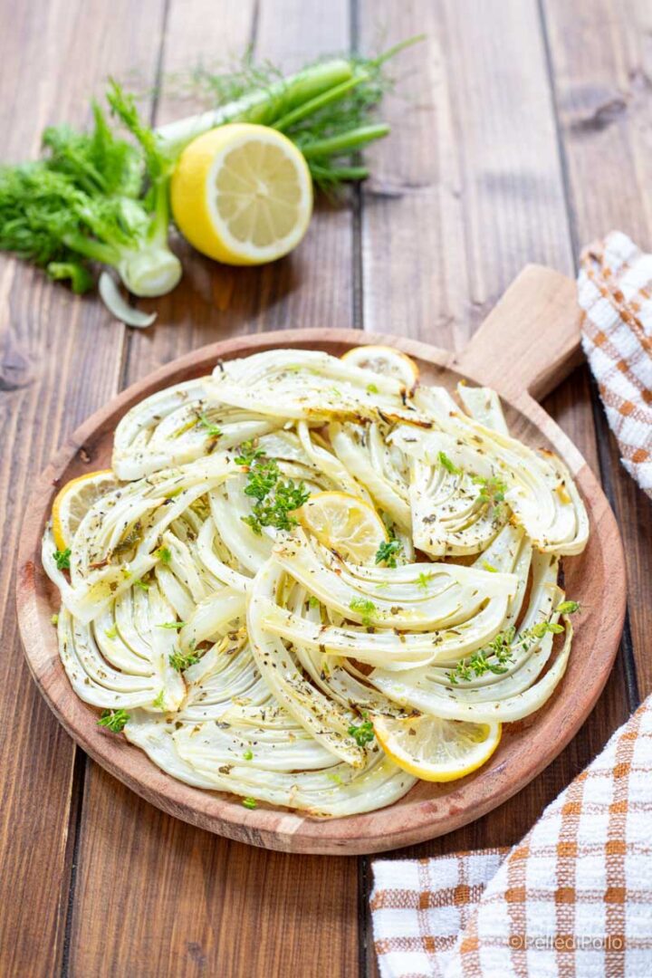 finocchi al forno al limone e timo