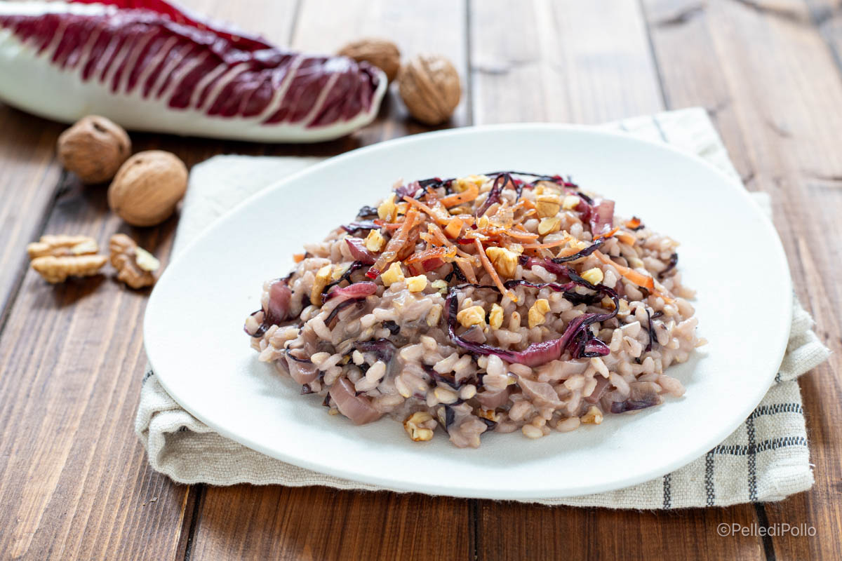 risotto al radicchio noci e speck