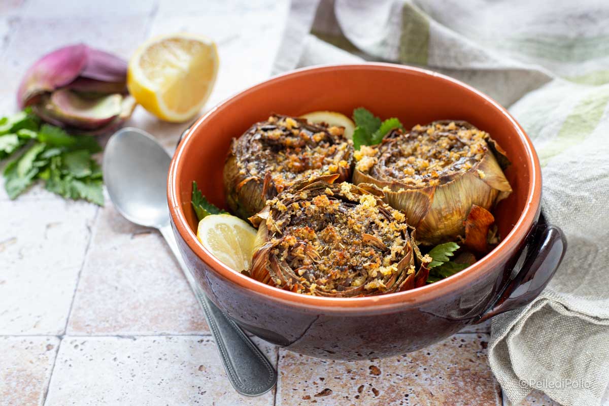 carciofi mammole ripieni senza carne