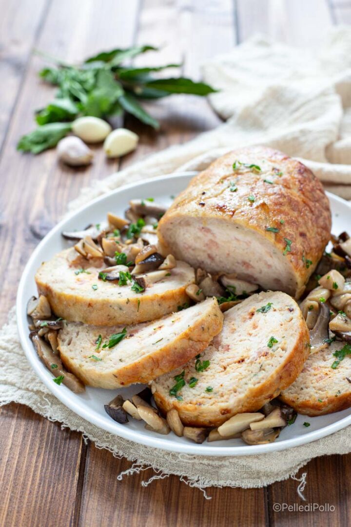 polpettone con speck e funghi