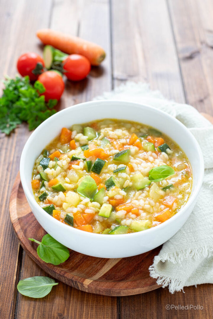 minestra di riso patate e zucchine