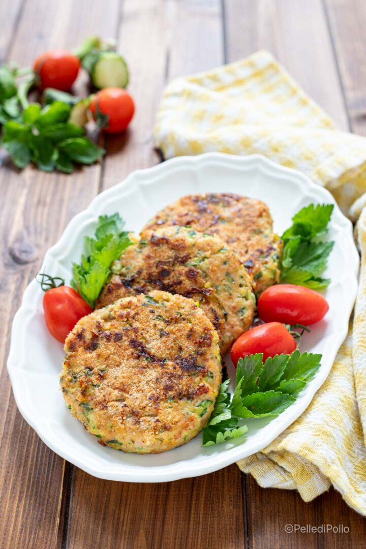 burger di petto di pollo e zucchine