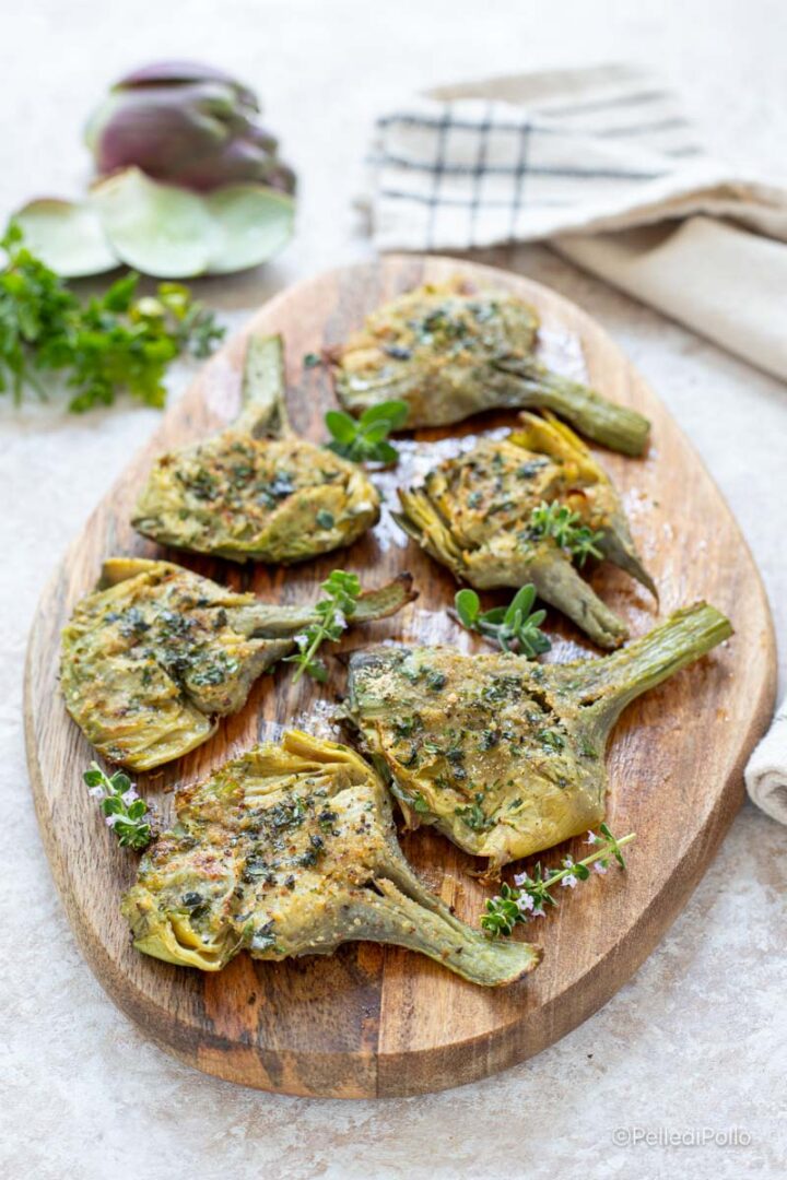 carciofi schiacciati alle erbe