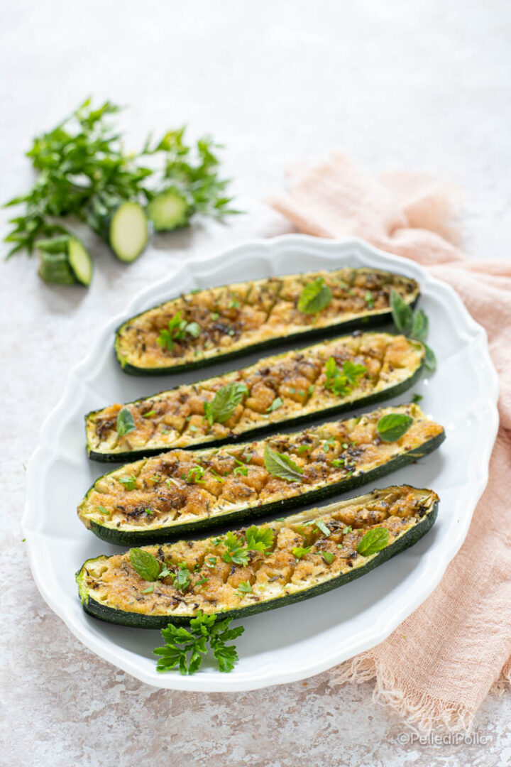 zucchine al forno a scacchiera