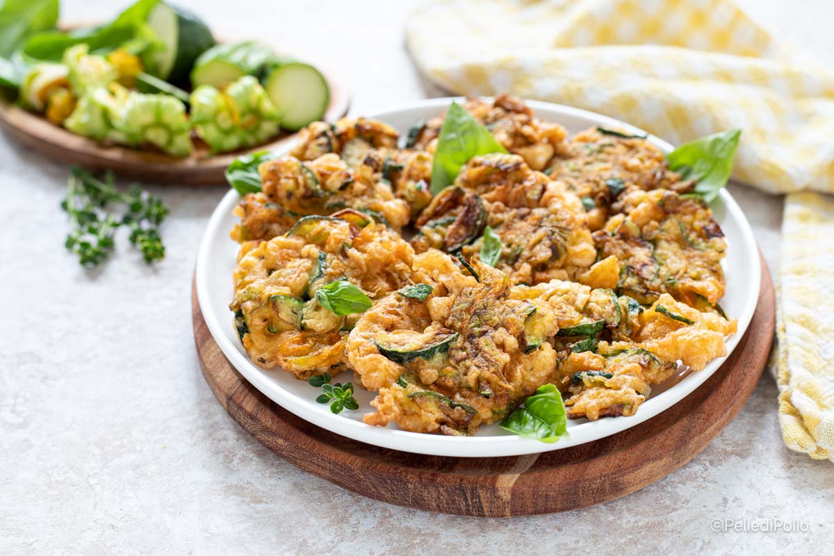 frittelle di fiori di zucca e zucchine