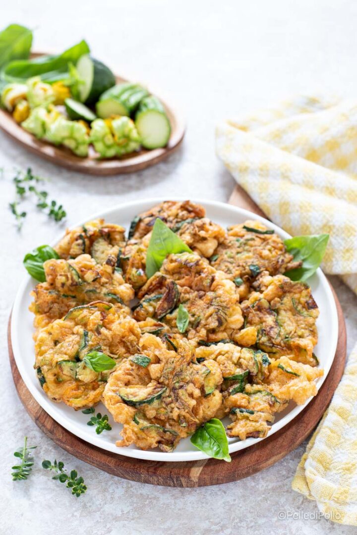 frittelle con zucchine e fiori di zucca
