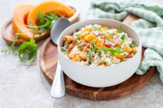 insalata di riso con melone e prosciutto