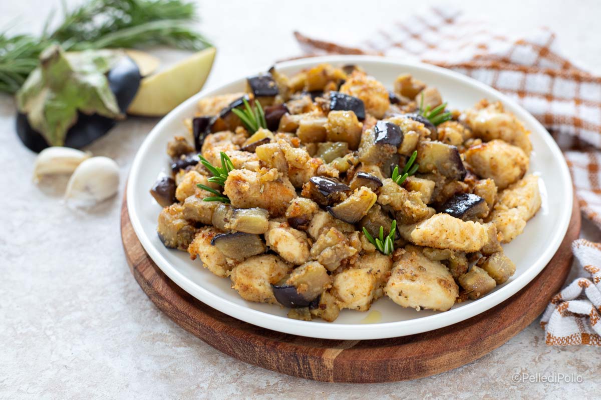petto di pollo sabbioso con melanzane
