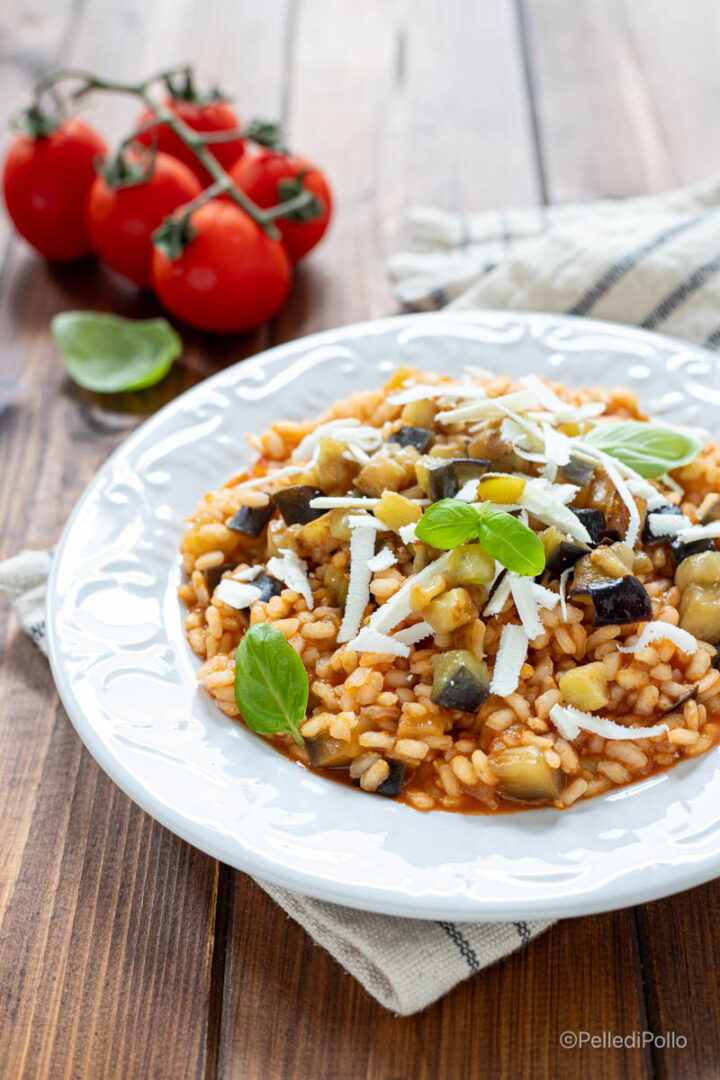 risotto alle melanzane e pomodoro