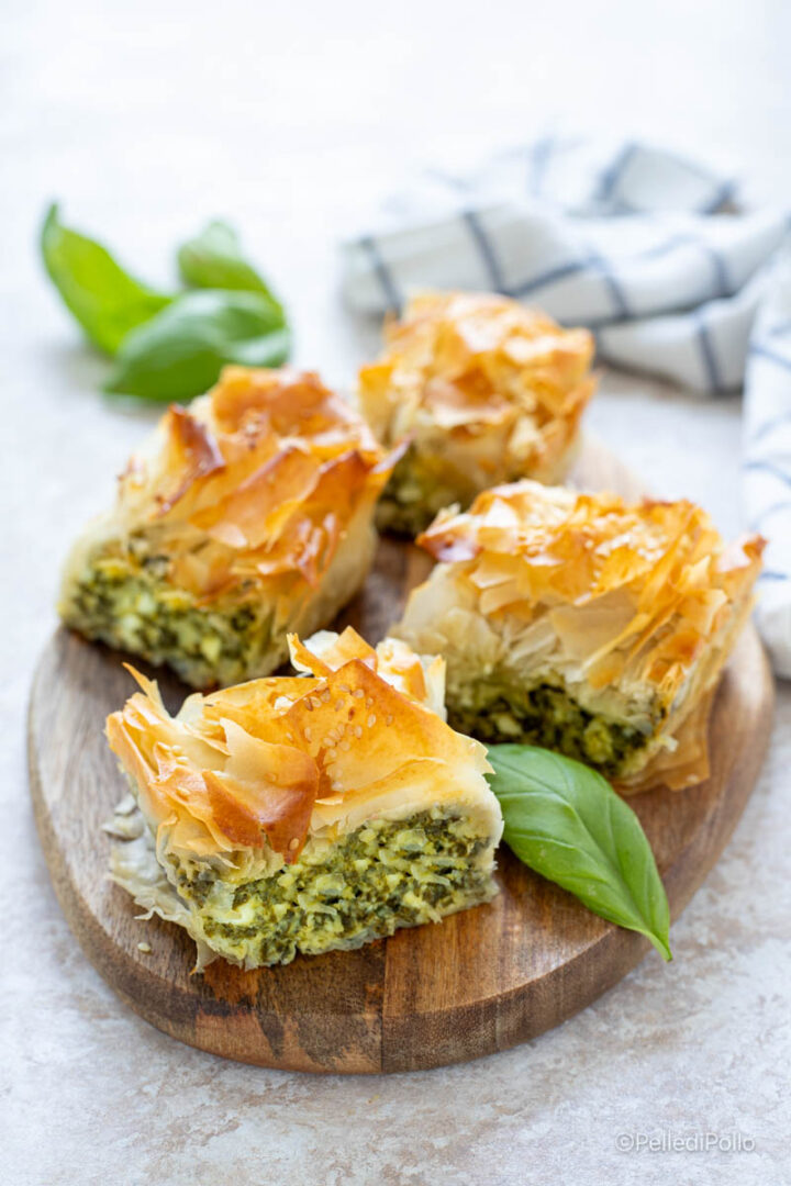 spanakopita con pasta fillo e spinaci