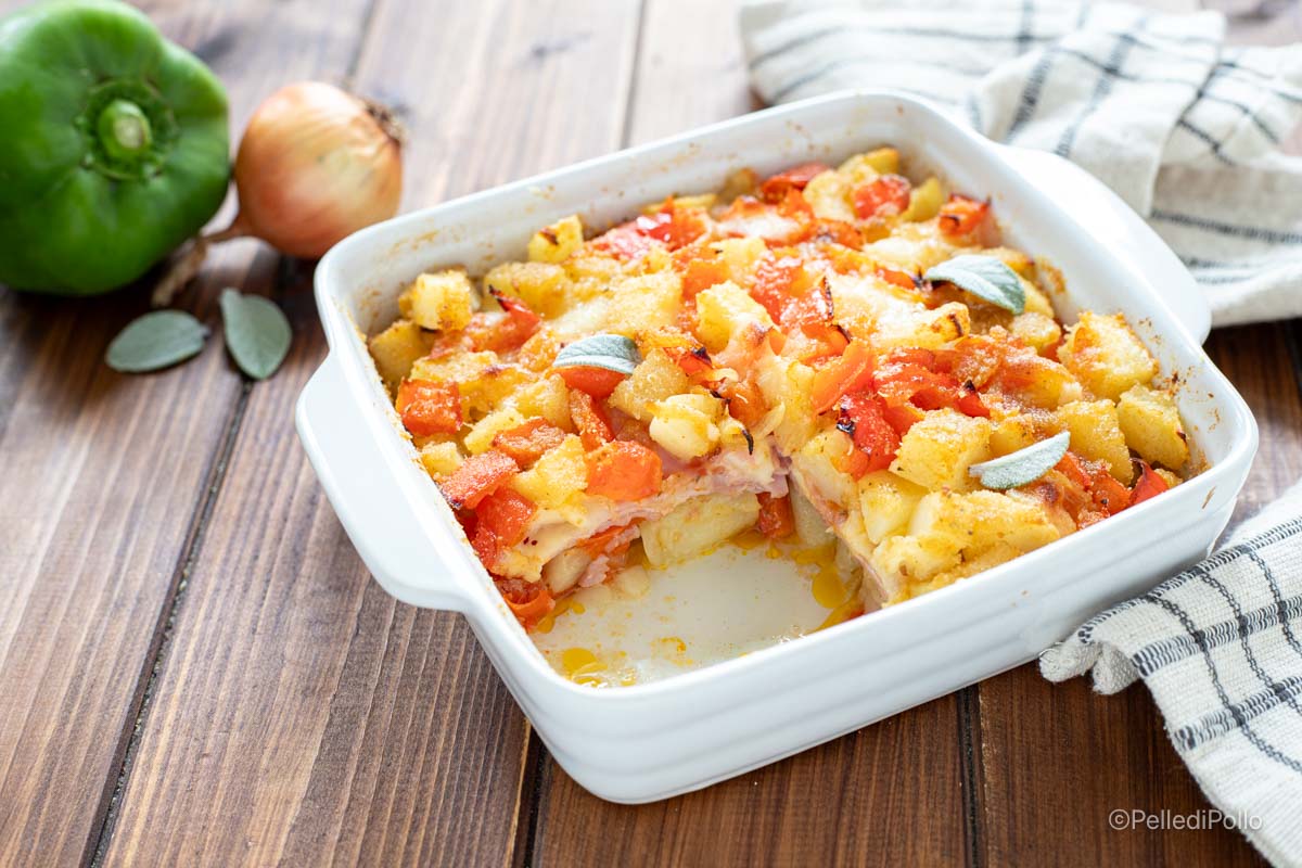tortino di patate e peperoni