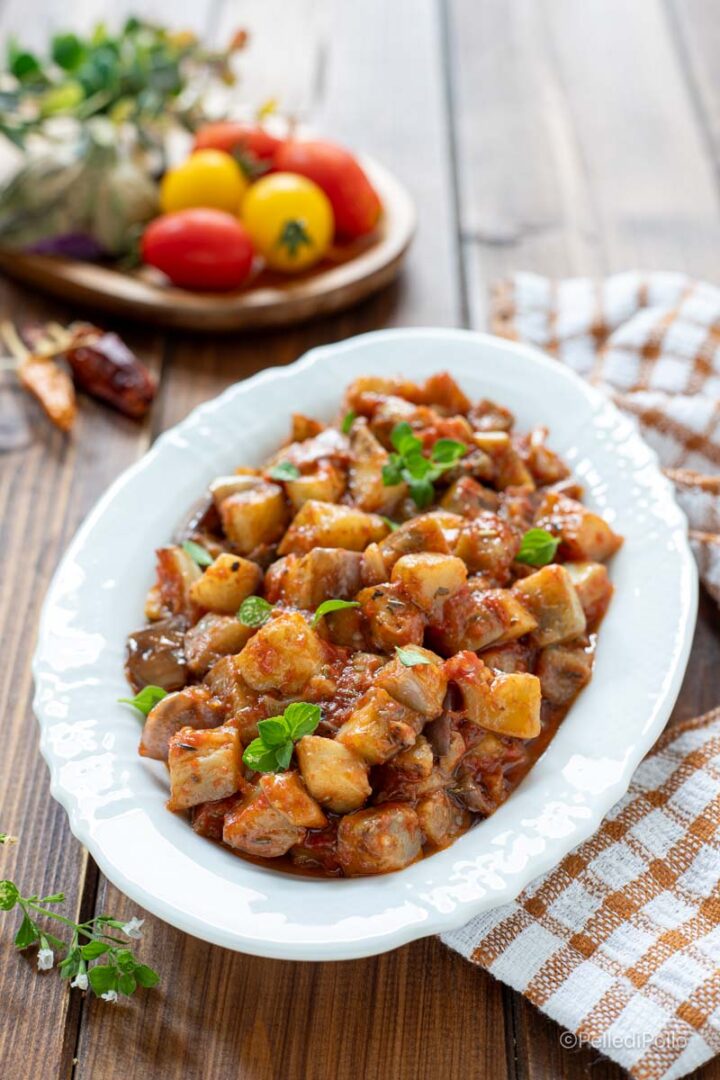 melanzane in padella all'arrabbiata