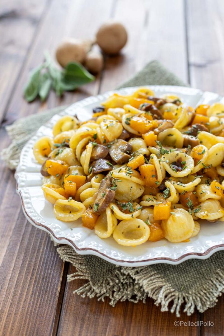 pasta funghi e zucca