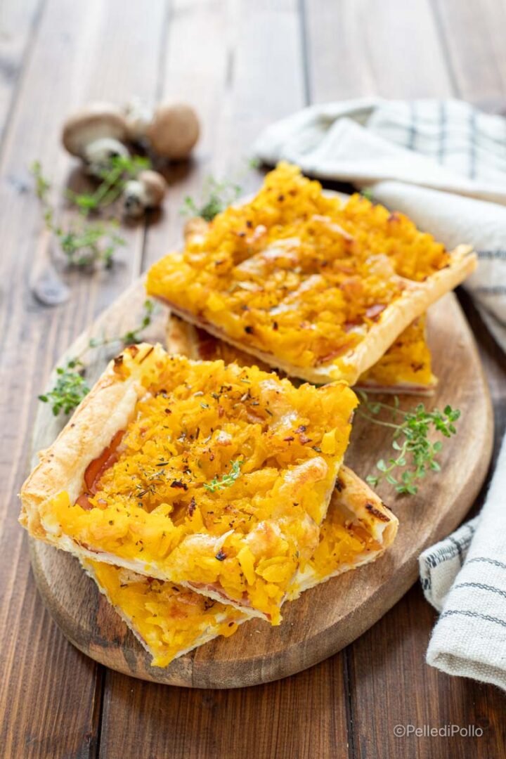 torta salata con zucca e speck