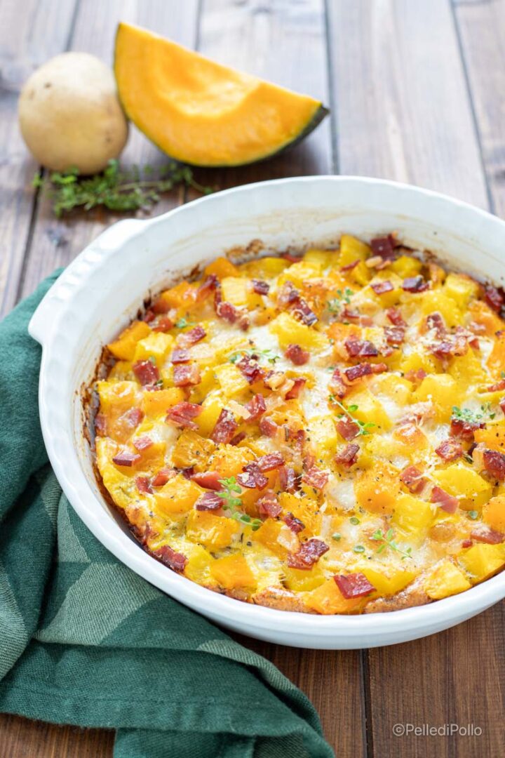 tortino di patate zucca e speck
