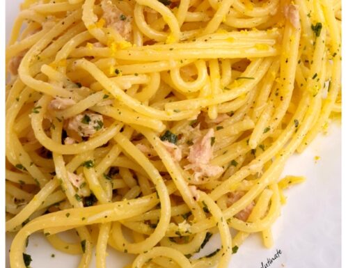 Spaghetti al limone e tonno.