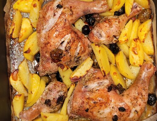 Pollo alla Birra con patate e olive