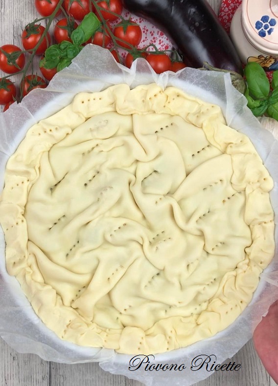 pizza rústica con berenjena al estilo champiñones