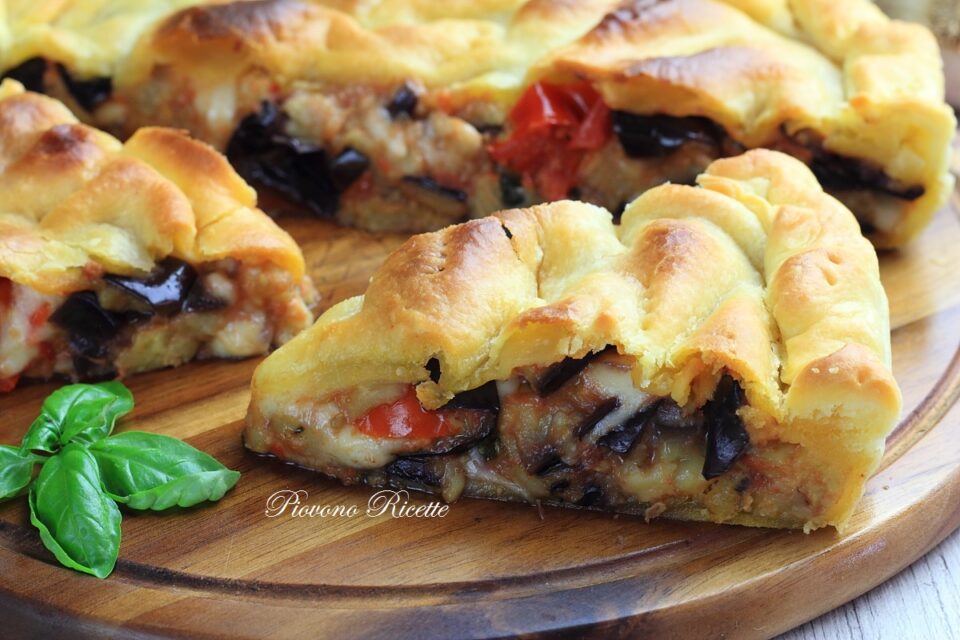 pizza rústica con berenjena al estilo champiñones