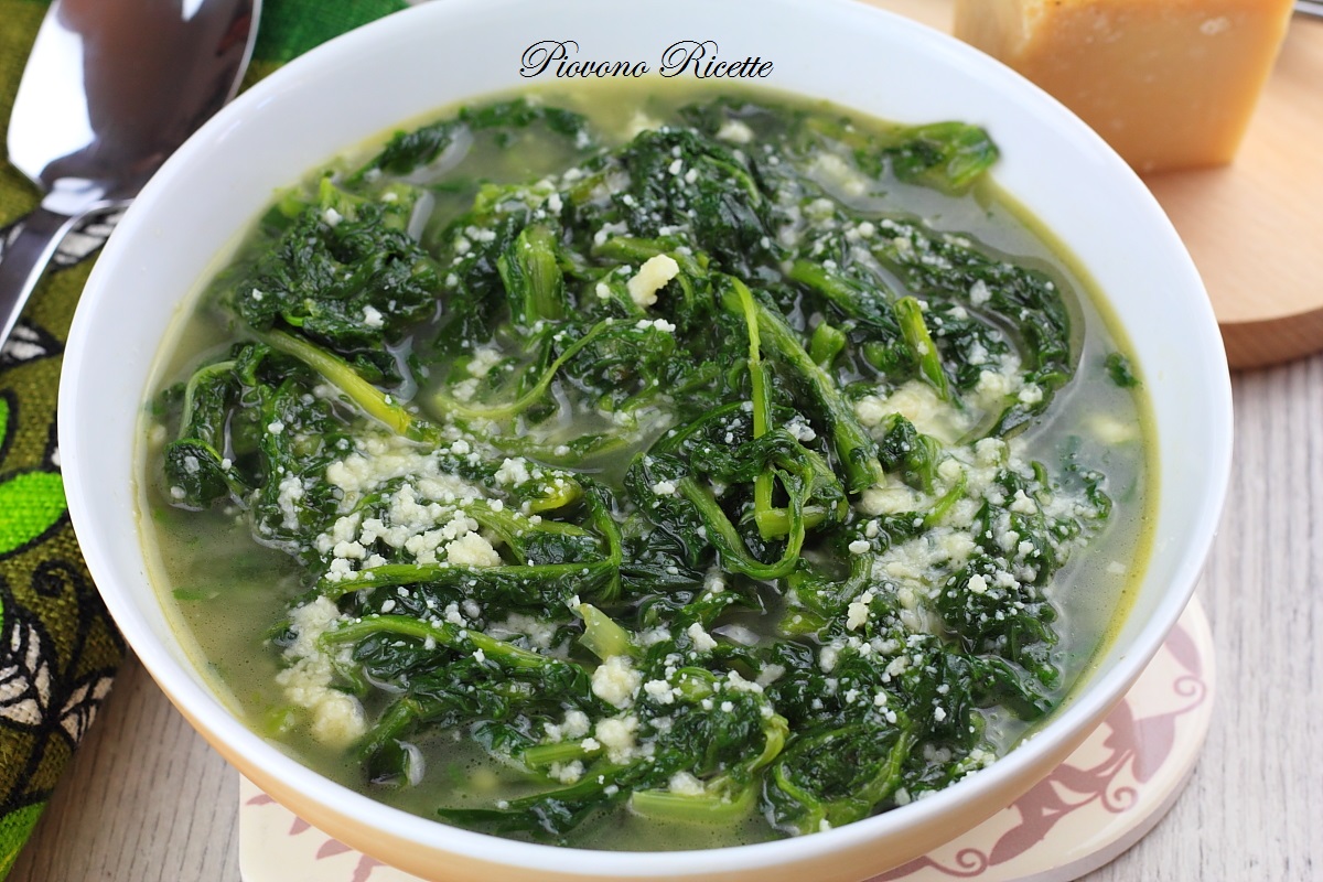 Cicorie in brodo con Parmigiano Un piatto semplice e gustosissimo