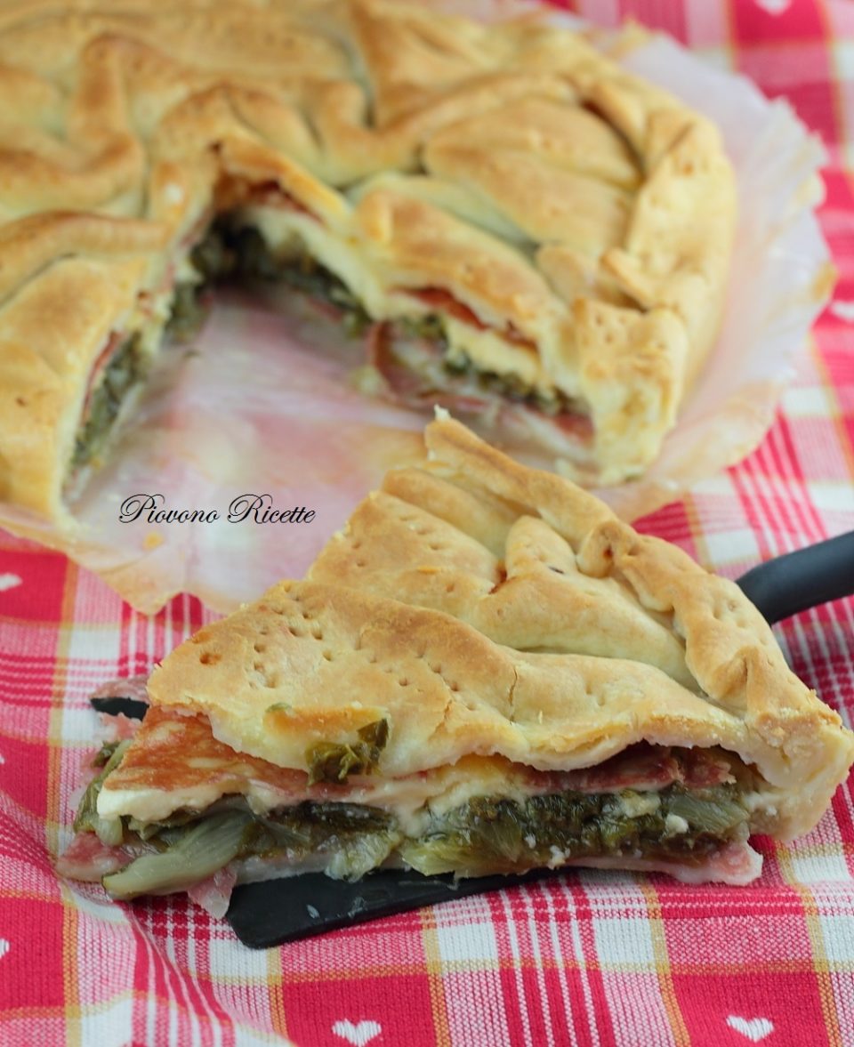 pizza rustica con scarola