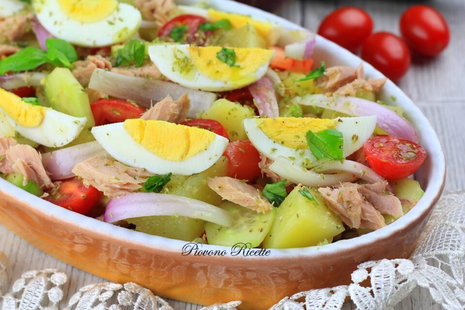 insalata di patate e tonno
