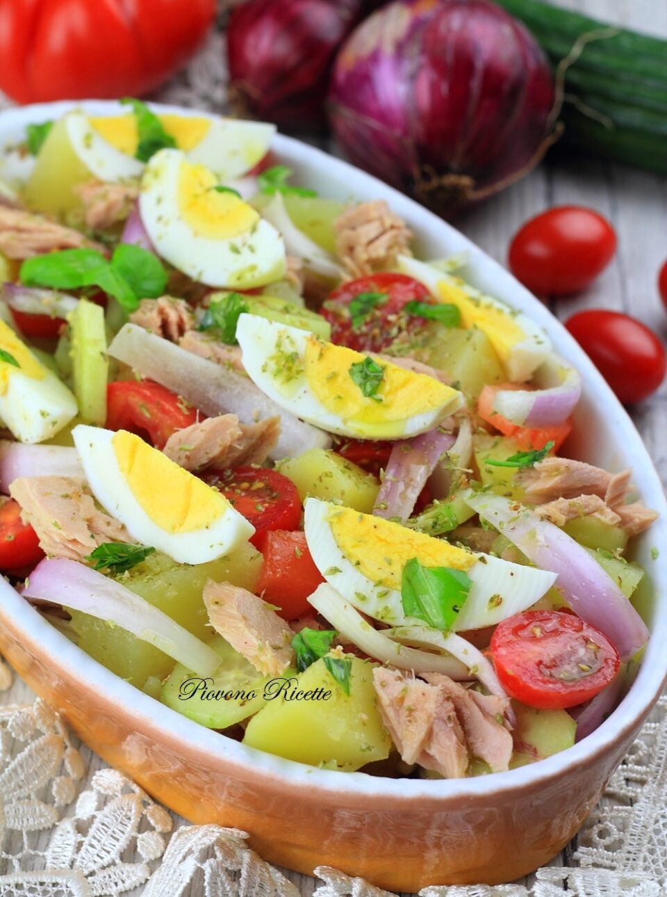insalata di patate e tonno