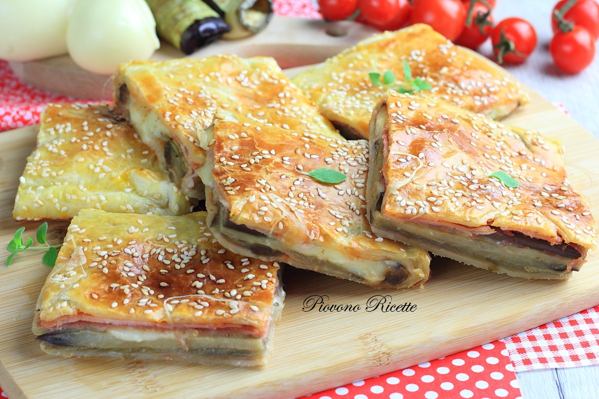 rustico di sfoglia con melanzane