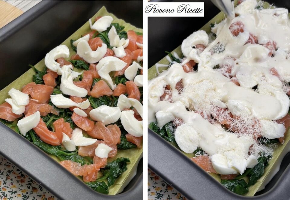 lasagne con spinaci e salmone
