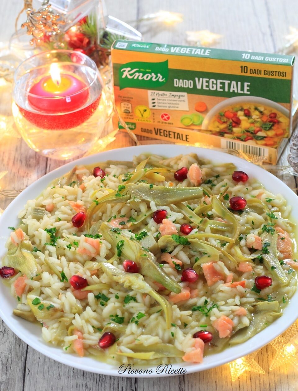 Risotto con carciofi e salmone affumicato Piovono Ricette